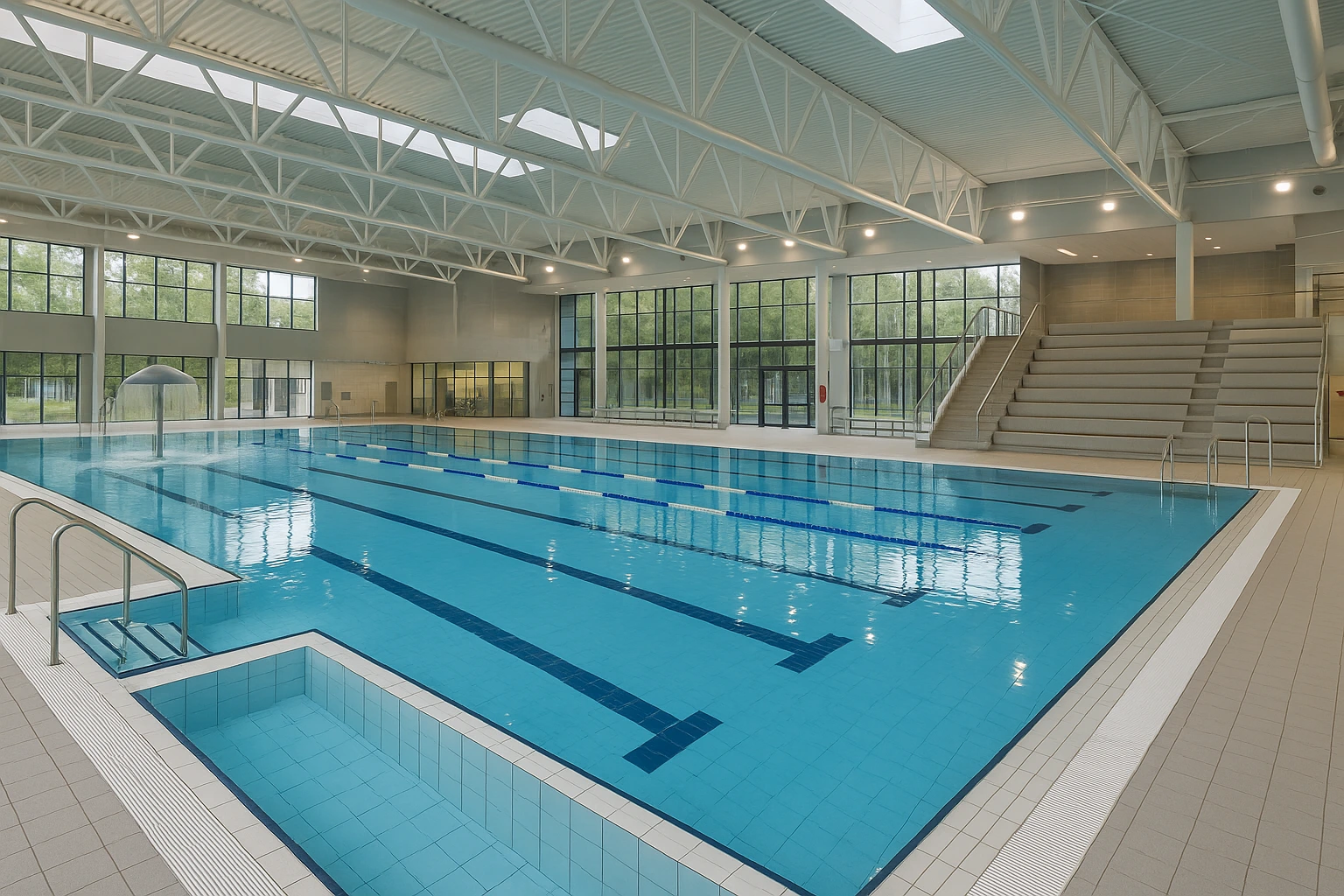 Large public aquatic centre pool